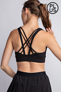 PLUS SIZE ACTIVE CRISS CROSS SPORTSBRA