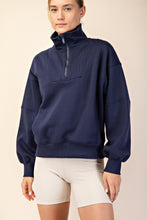 Load image into Gallery viewer, French Terry Fleece Quarter Zip Top