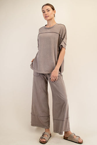 MINERAL WASHED WIDE LEG SET