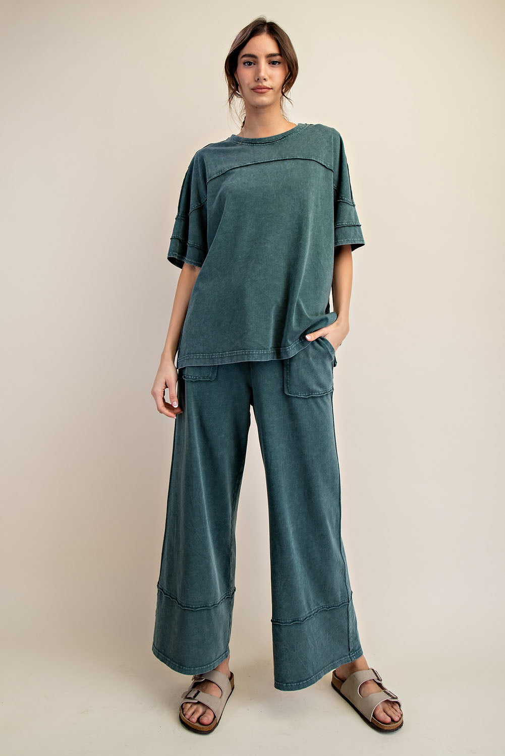 MINERAL WASHED WIDE LEG SET