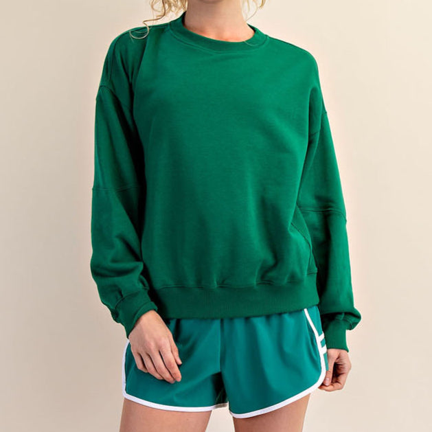 FRENCH TERRY LONG SLEEVE PULLOVER