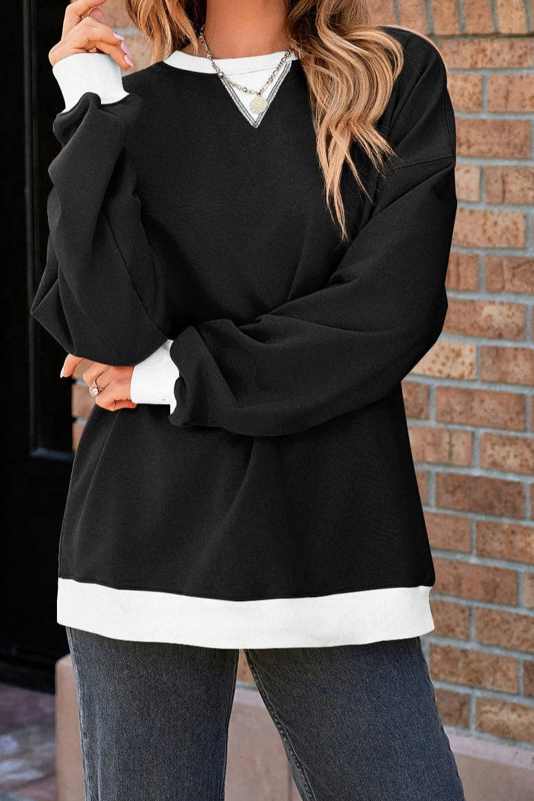 Black Contrast Sweatshirt