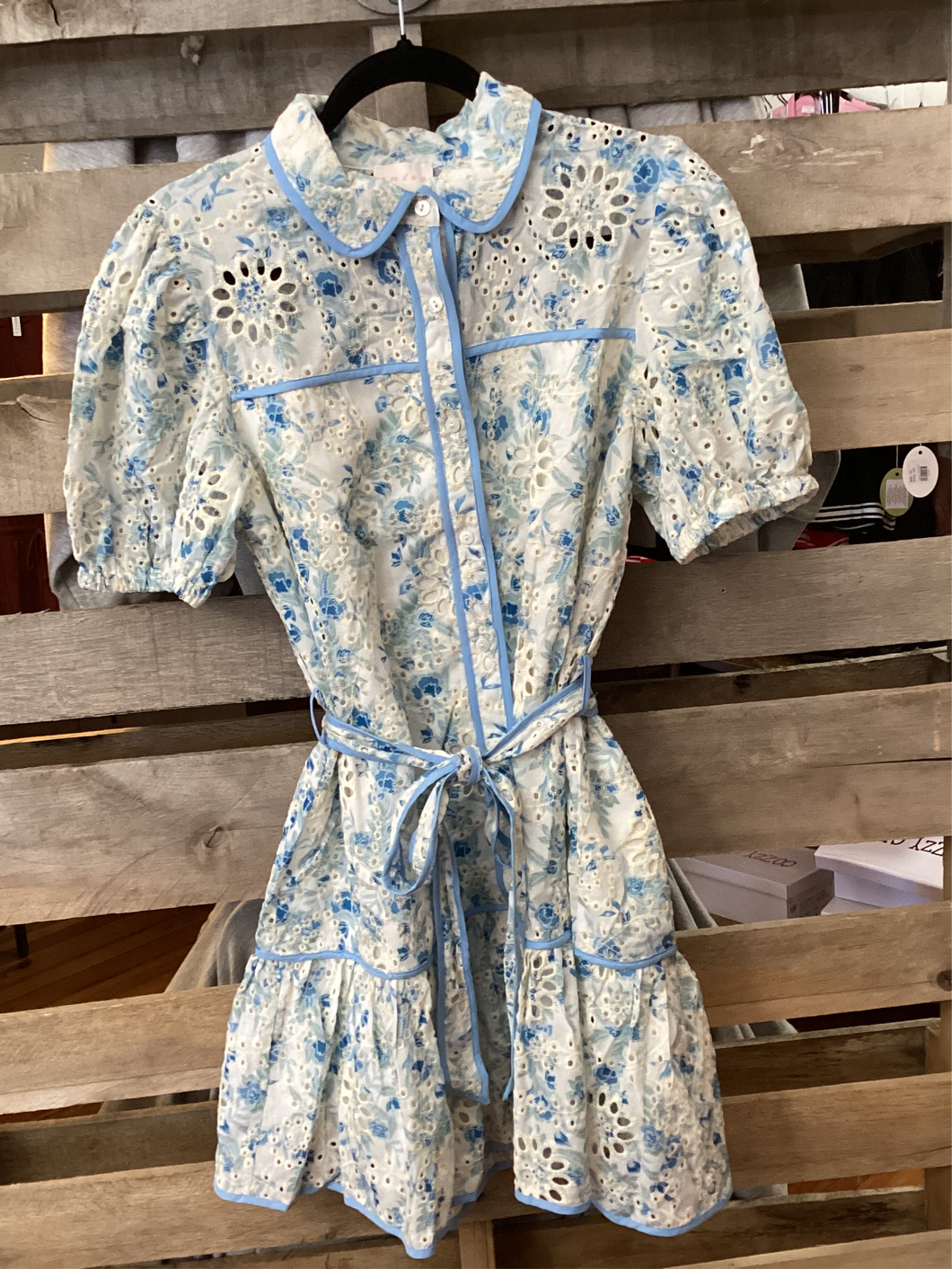 Floral Print Eyelet Dress