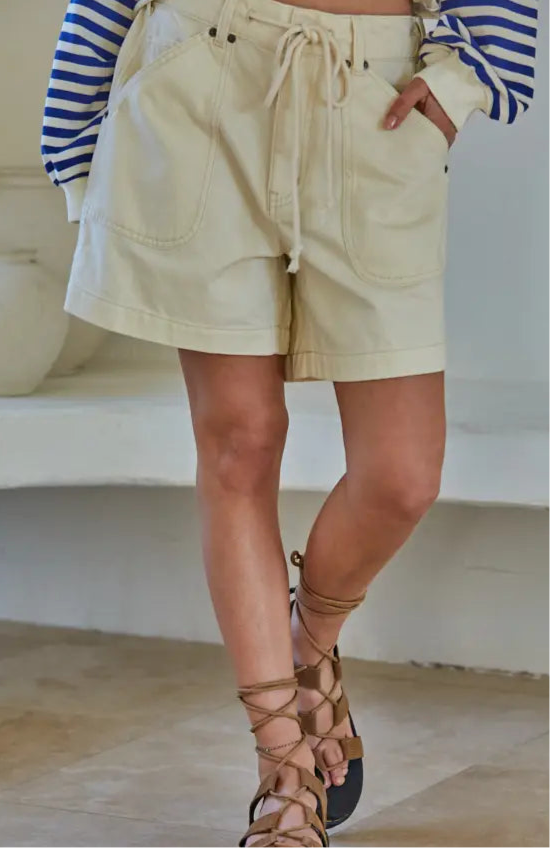 Straight Leg Drawstring Shorts