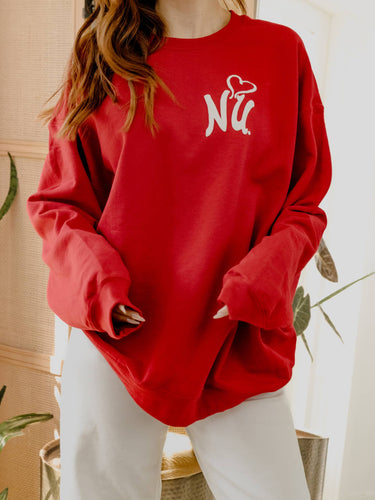 Nebraska Huskers Lyric Puff Ink Red Sweatshirt