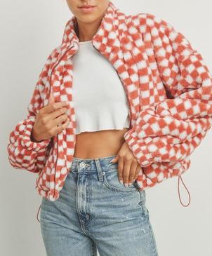 CHECKER TEDDY JACKET