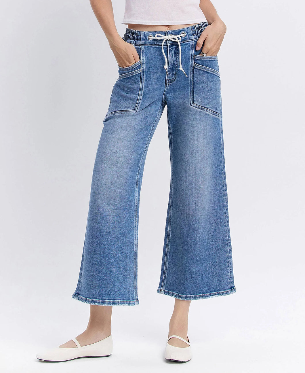 High Rise Draw String Jeans