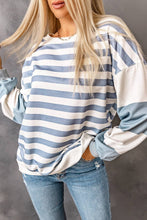 Load image into Gallery viewer, Stripe Drop Shoulder Striped Pullover Sweatshirt