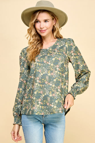 Ruffled Floral Blouse