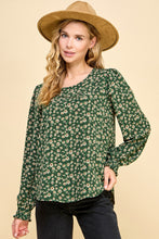 Load image into Gallery viewer, Floral Smocked Sleeve Blouse