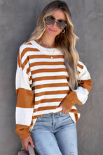 Load image into Gallery viewer, Stripe Drop Shoulder Striped Pullover Sweatshirt