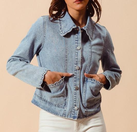 Scallop Edge Denim Jacket