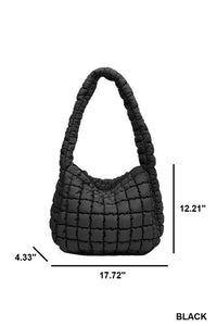 Quilted Puffy Crossbody Shoulder Bag