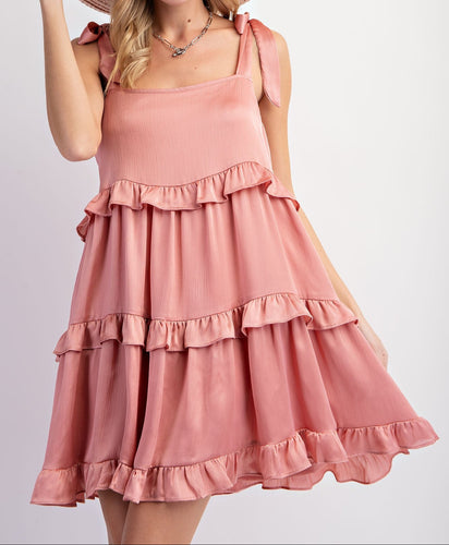 Satin Tiered Dress