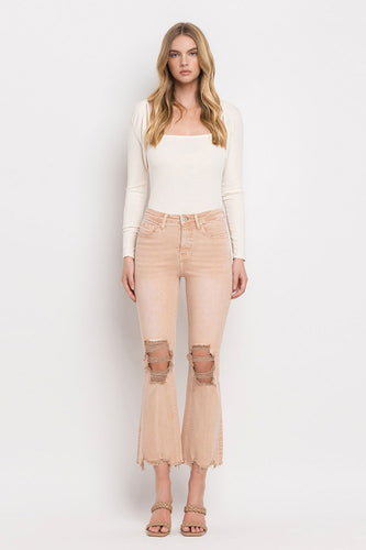 TUMMY CONTROL HIGH RISE CROP FLARE JEANS