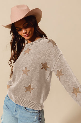 Vintage Wash Star Sweater Top