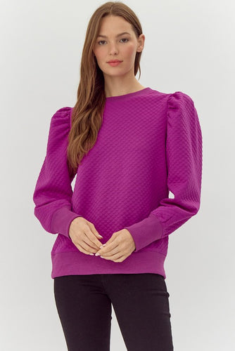 Embossing Textured Sweatshirts Top