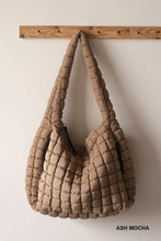 Load image into Gallery viewer, OVERSIZED QUILTED CARRYALL CROSSBODY BAG