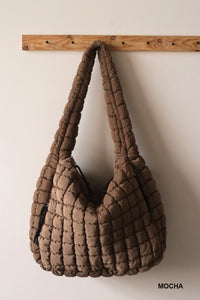 OVERSIZED QUILTED CARRYALL CROSSBODY BAG