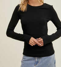 Load image into Gallery viewer, Round Neck Fitted Ribbed Knit Top
