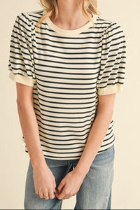 Striped  Short Sleeve Top
