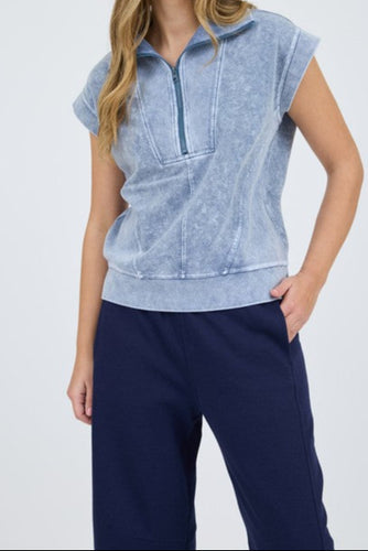 Half Zip Sleeveless Top