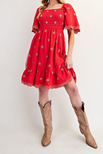 Embroidery Detailing Dress