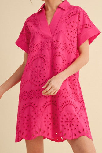 Eyelet Lace Collar Dress