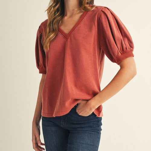 Cotton V-neck Top
