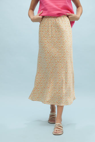 FLORAL SATIN SKIRT