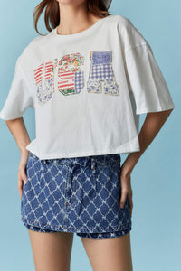 USA Short Sleeve Crop Top