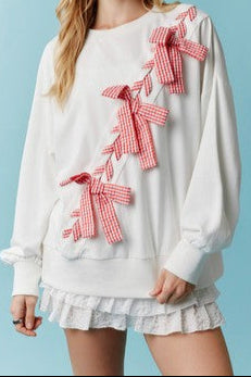 Ribbon Lace-Up Pullover