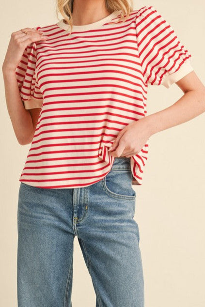 Striped  Short Sleeve Top