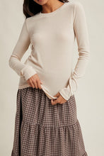 Load image into Gallery viewer, Round Neck Fitted Ribbed Knit Top