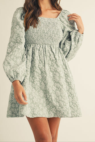Luxe Floral Smocked Baby Doll Dress