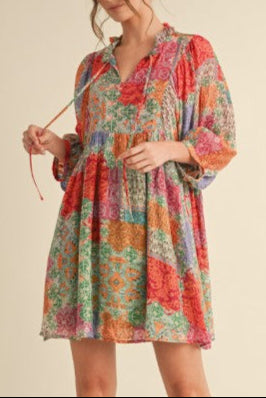 Multicolor Print Dress