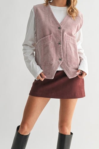 Corduroy Button-up Vest