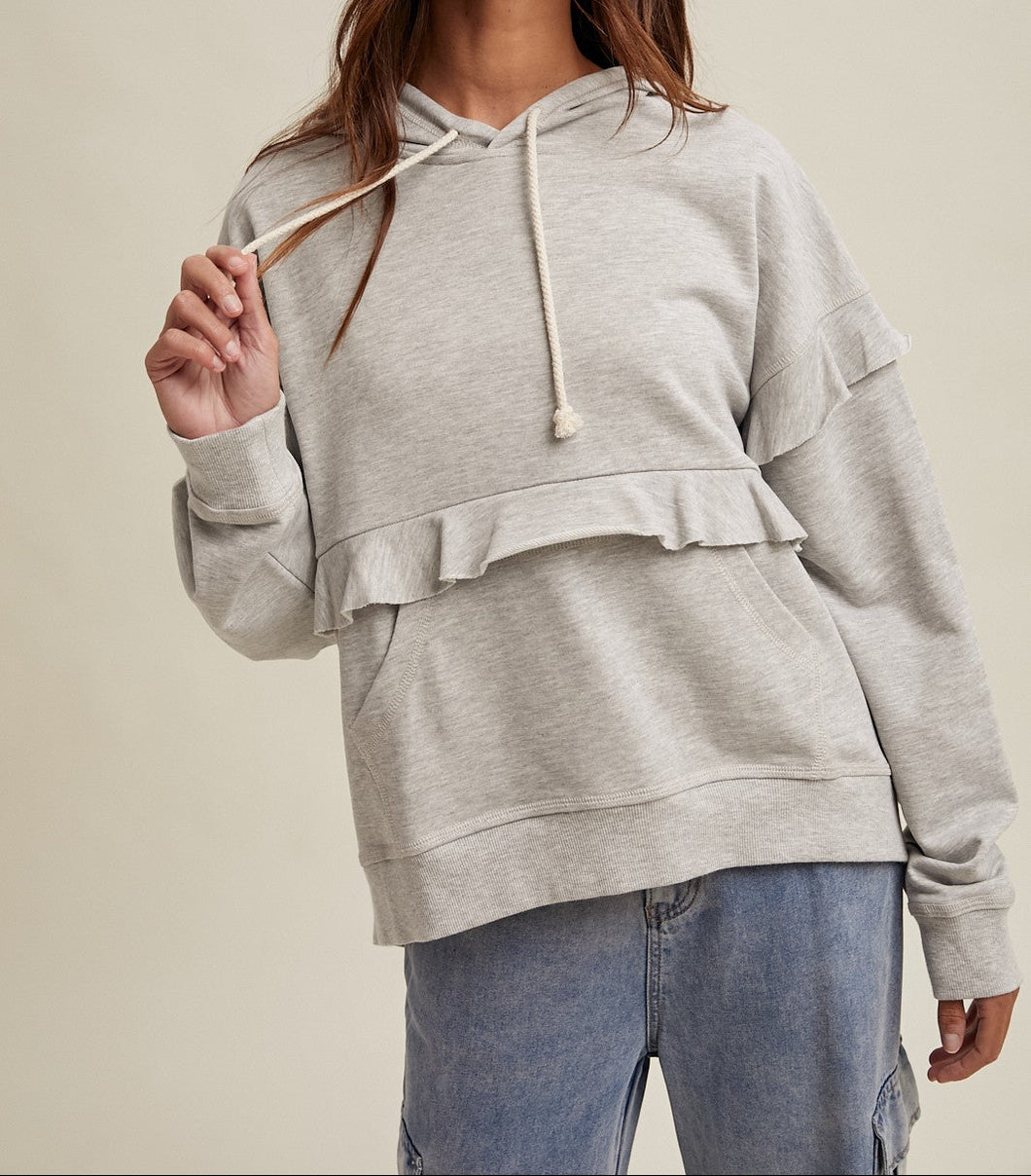 Ruffle Hoodie