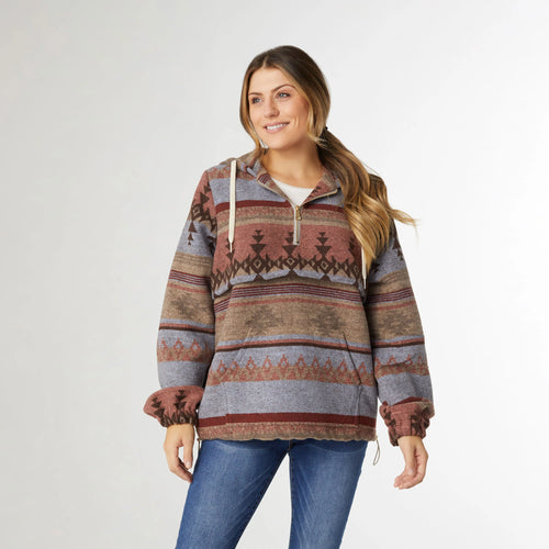 Aztec Print Pullover Shacket