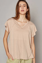 Load image into Gallery viewer, V-Neck Ruffle Short Sleeve Solid Basic Cotton Top