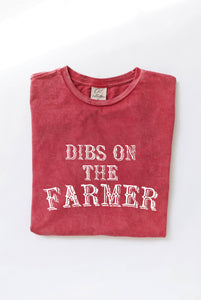 DIBS ON THE FARMER Mineral Washed Graphic Top