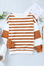 Load image into Gallery viewer, Stripe Drop Shoulder Striped Pullover Sweatshirt