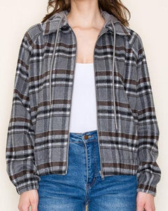 Plaid Hooded Jacket