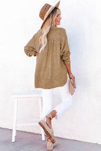 Load image into Gallery viewer, Crinkle Textured Loose Henley Top