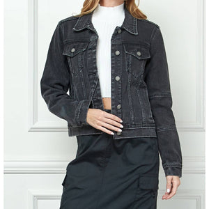 Denim Jacket with Asymmetric Seam