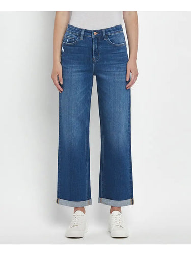 HIGH RISE DOUBLE CUFFED BAGGY STRAIGHT JEAN