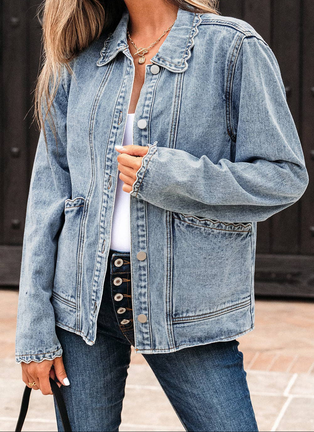 Scallop Denim Jacket