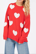 Load image into Gallery viewer, Oversized Valentine Heart Sweater