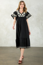 Load image into Gallery viewer, Embroidered Detail V-Neck Dress