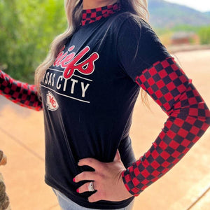 Pep Rally Mesh Top Red & Black